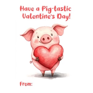 Preschool Farm Animal Valentine&#39;s Cards