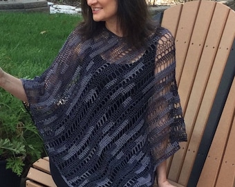 Häkelanleitungen für Sommer, Einfaches Häkelmuster für offene Maschen, Crochet Sommer Wrap Coverup, Leichtes Dreieckstuch