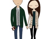 Custom couple portrait, bespoke couple illustration, custom portrait - DIGITAL FILE