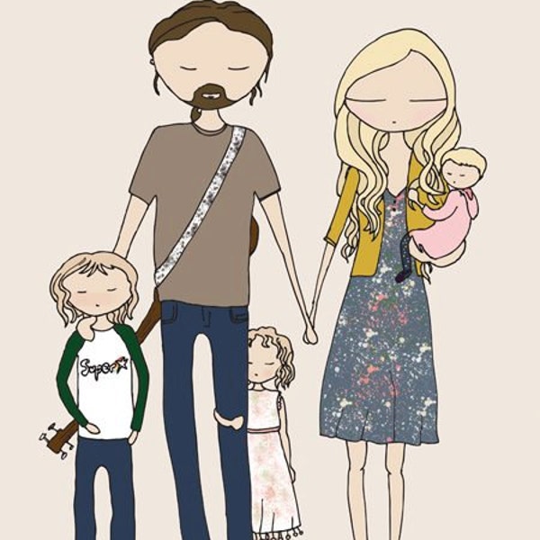 Familienfoto, maßgeschneidertes Familienbild, benutzerdefinierte Illustration, benutzerdefinierte Porträt