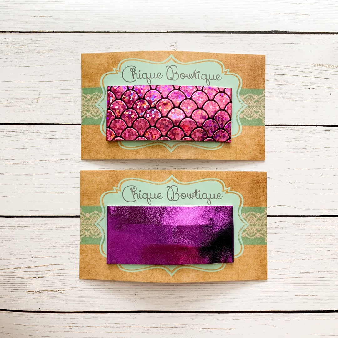 Set of 2 Mermaid Snap Clips Faux Leather Snap Clips Hair Etsy España
