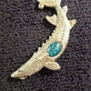 New..{ Glass casting Sturgeon } Pendant