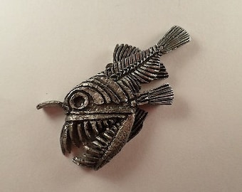 New Angler Fish Skeleton Pendant