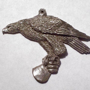 Golden Eagle on Glove Pendent or Pin  New Design