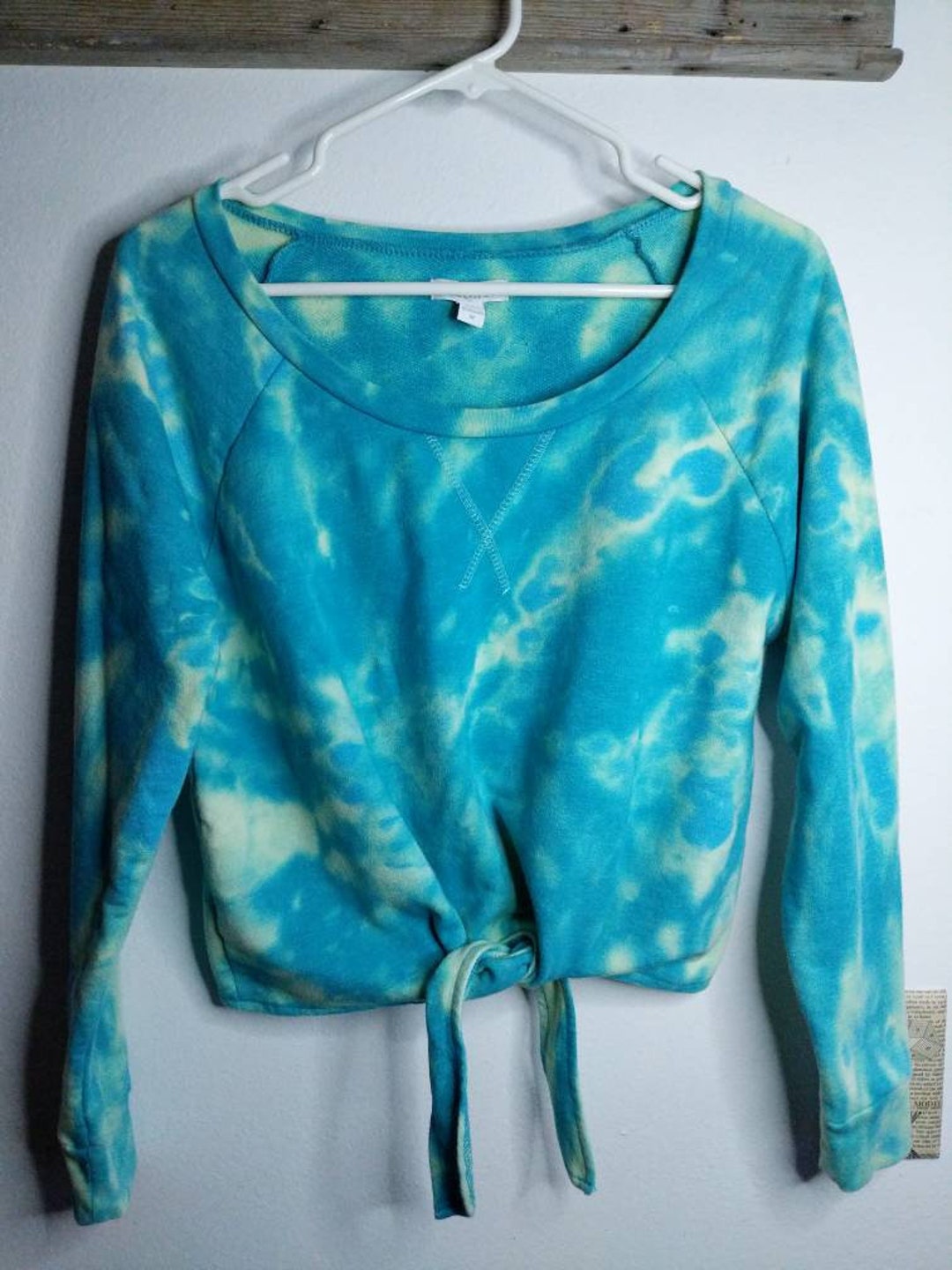 Tie Dye Bleach Dye Sweatshirt Crop Top Size Medium Etsy France