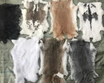 Bardzo duża skóra królika Rex, miękka, garbowana
