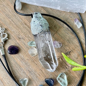 Clear Quartz Crystal Necklace - Raw Clear Quartz Pendant - April Birthstone