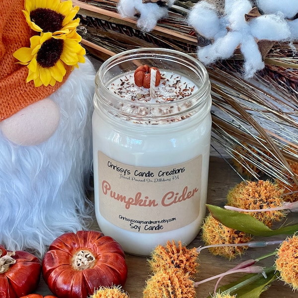 Pumpkin Cider Soy Candles handmade - Fall Candle - Pumpkin Candle - Autumn Candle - Spiced Pumpkin - Fall Decor - Farmhouse decor