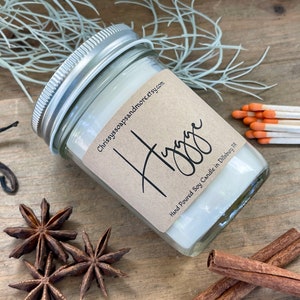 Hygge Soy Candles handmade - Mindfulness Gift - Fall Scent - Holiday Scent - Self Care Gift - Soy Wax - Farmhouse decor - Hand Poured - Cozy