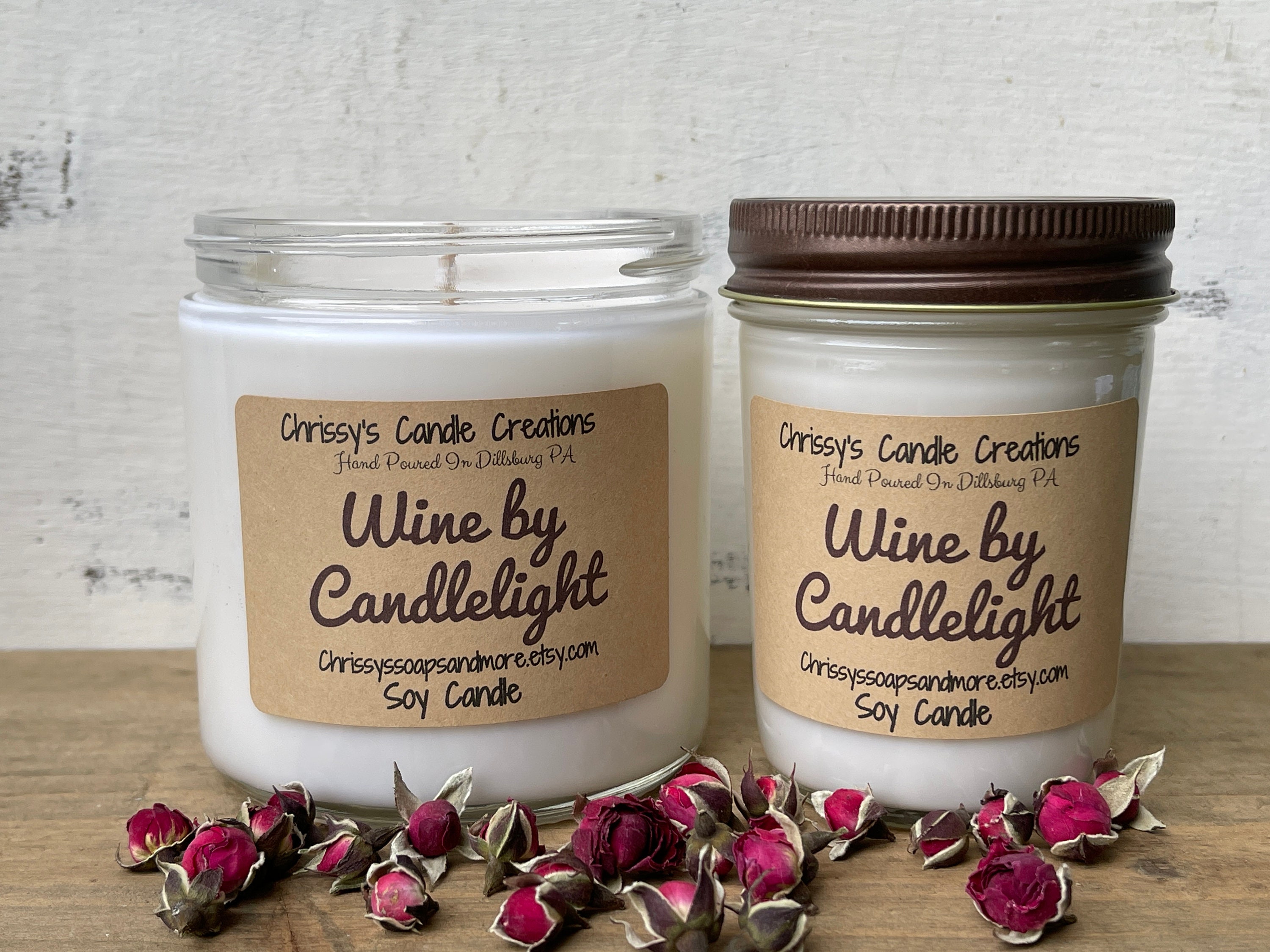 Wine by Candlelight Soy Candles handmade Wine Candle Wine Etsy
