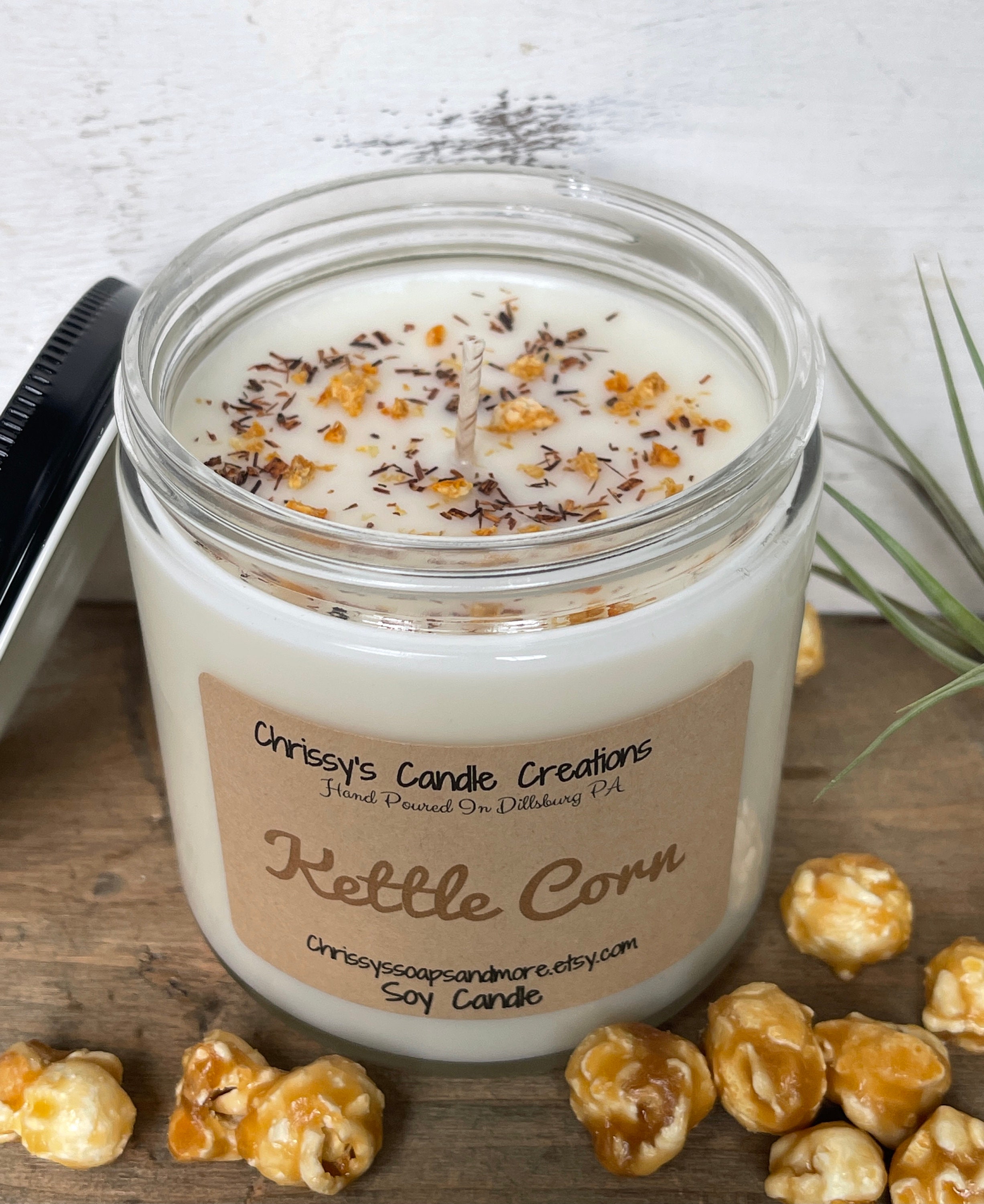 Kettle Corn Soy Candles Handmade Fall Candle Fall Scent Etsy