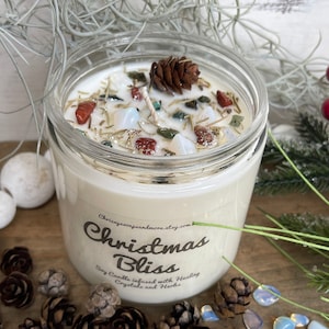 Crystal Christmas Bliss Candle - Yule Candle - Soy Candle - Christmas Candle - Winter and Holiday Candles - Christmas Decor