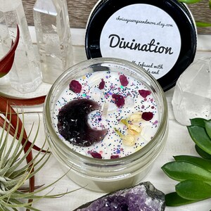 Divination Crystal Soy Candle - Ritual Candle - Intention Candle - Manifestation Candle - Spell Candle - Altar Candle