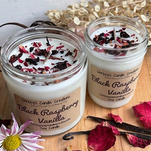 Black Raspberry Vanilla Soy Candles - Handcrafted Soy Candle -  Scented Candle - Soy Wax - Farmhouse decor - Housewarming Gift