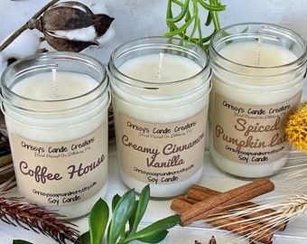 Handmade Soy Candle: Choose Your Scent - Natural, Vegan Autumn Candle
