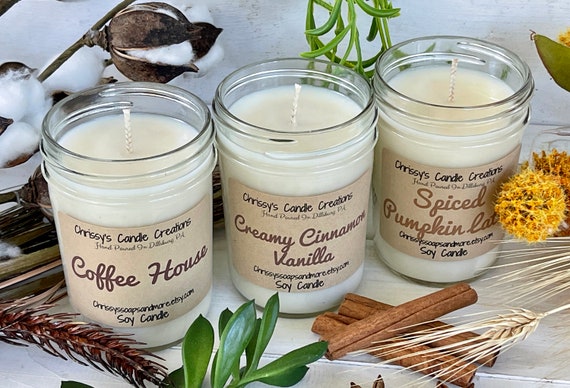 Handmade Soy Candle: Choose Your Scent - Natural, Vegan Autumn Candle