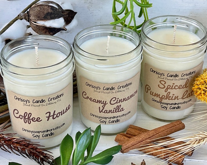 Handmade Scented Soy Candles - Choose your Scent - Natural Soy Wax Candle - Vegan - Teacher Gift - Mothers Day Gift