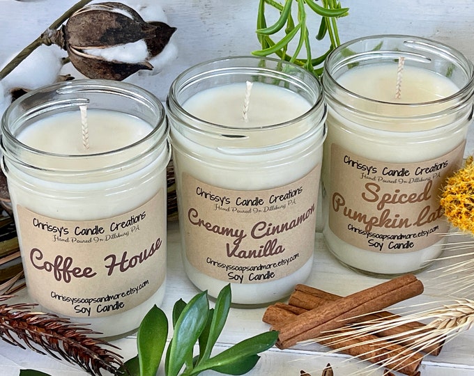 Handmade Soy Candle: Choose Your Scent - Natural, Vegan Autumn Candle