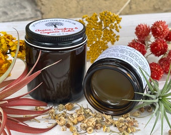 Arnica Comfrey and Cayenne Salve - Muscle - Joint - St John's Wort Oil - All Natural Herbal Salve - Botanical Skin Ointment