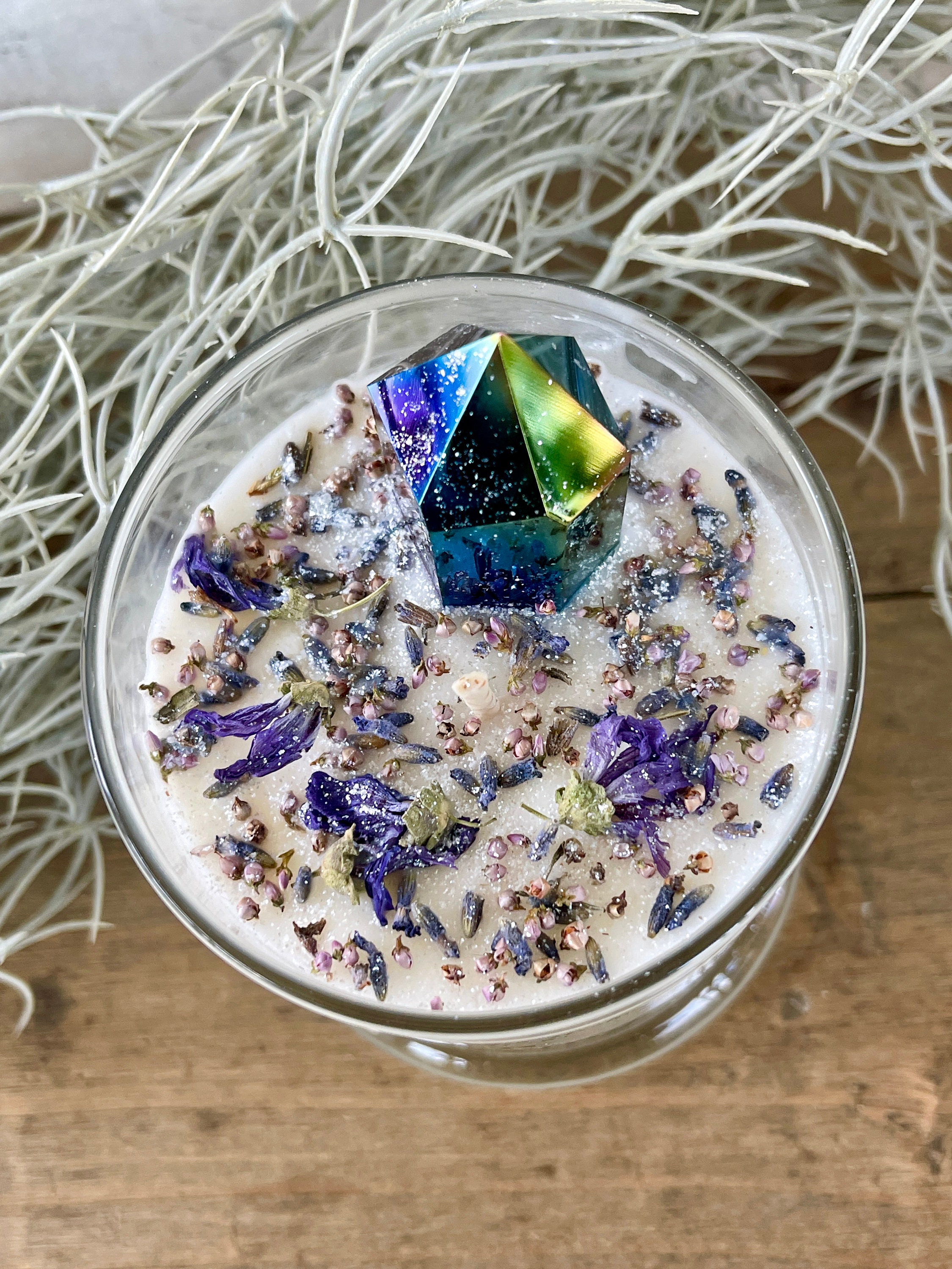 Aura Cleansing Crystal Candle Energy Cleansing Meditation Etsy