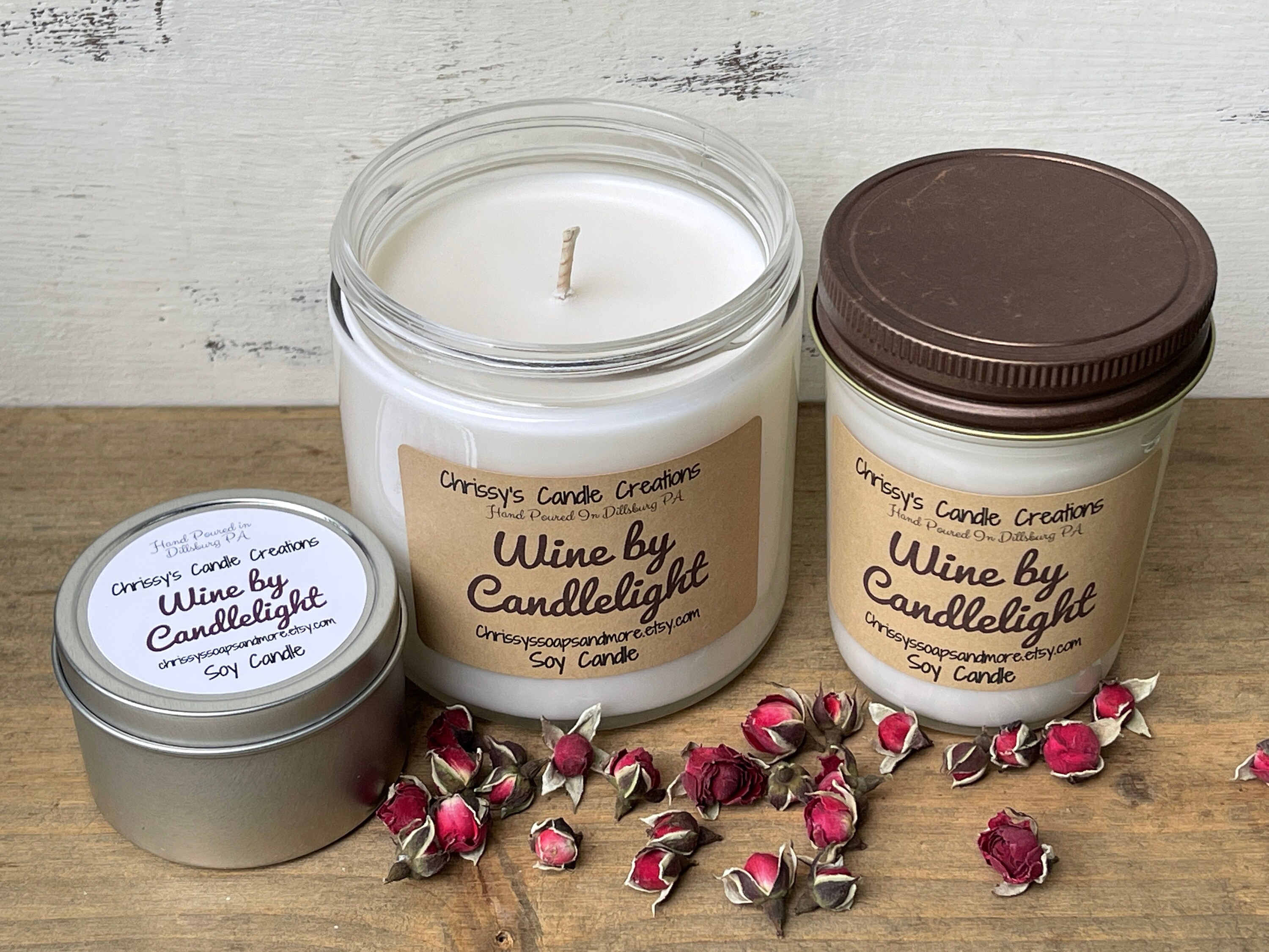 Wine by Candlelight Soy Candles handmade Wine Candle Wine Etsy