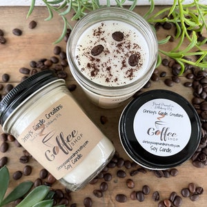 Coffee Shop Scented Soy Candles - Coffee Bean handmade Candle - Coffee Lover Gift - Farmhouse Decor