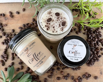 Coffee Shop Scented Soy Candles - Coffee Bean handmade Candle - Coffee Lover Gift - Farmhouse Decor