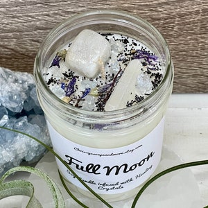 Full Moon Crystal Candle Ritual Candle Manifestation Candle Intention Candle Spell Candle Healing Crystals and Stones image 6