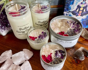 Positive Energy Crystal Candle: Lavender Aromatherapy