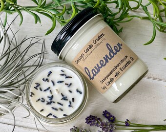 Lavender Candle - Anxiety Relief - Soy Candle - Essential Oil Candle - Aromatherapy Candle - Mindfulness Gift