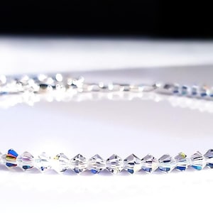 Sparkly AB Crystal Bracelet - Iridescent Beaded Bracelet, Birthstone Jewelry, Crystal Bead Bracelet, April Birthstone Bracelet for Women