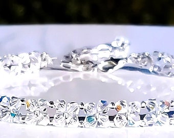 Swarovski Crystal Bracelet Aurora Borealis LARGE Cube Beads Swarovski Crystal Bracelet Aurora Borealis LARGE Cube Beads