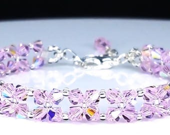 Sparkly Pink Crystal Anklet – Adjustable Handmade Women's Anklet, Beaded Coquette Rose Ankle Bracelet, Ankle Jewelry Lover's Gift for Women