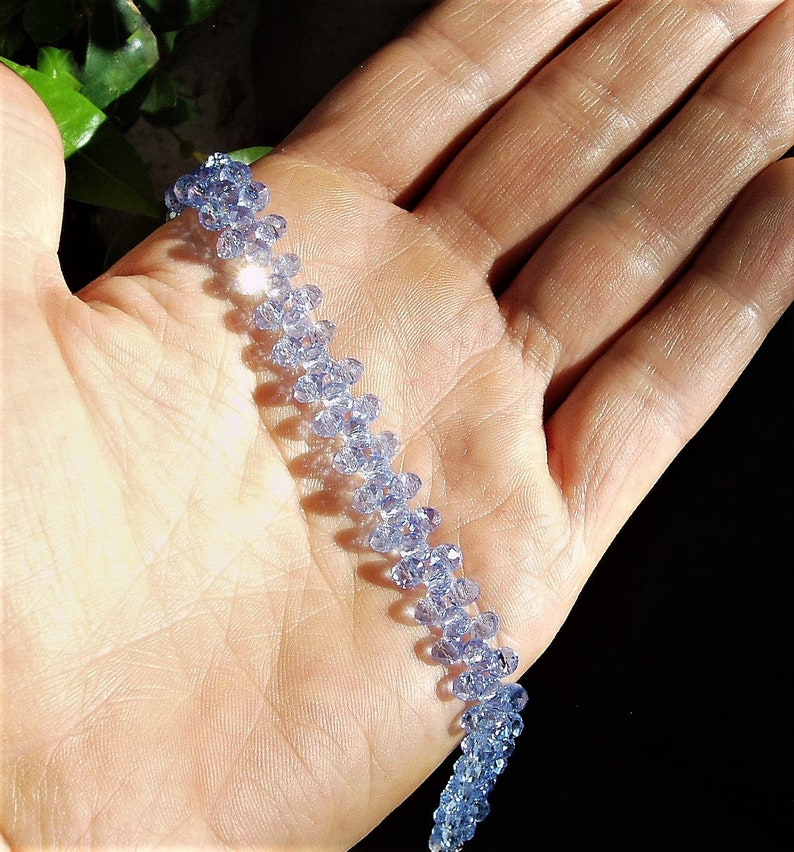 Blue Crystal Beaded Bracelet/ Blue Bracelet/ Crystal Bracelet/ Etsy