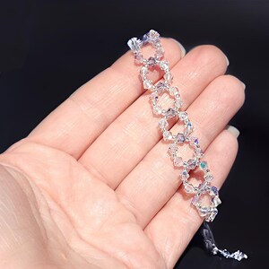 AB Crystal Choker Necklace, Unique Sparkling Beaded Crystal Choker, Clear AB Aurora Borealis Necklace, Elegant Iridescent Crystal Necklace bild 2