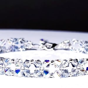 Beaded Crystal Anklet - Handmade with Premium Crystals Sparkly Iridescent Moonstone Crystal Ankle Bracelet Cute Sexy Unique Anklet for Women