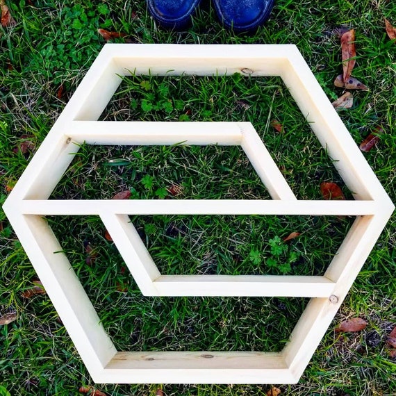 Hexagon S Oddity Floating Shelf Geometric Shelving Crystal Etsy