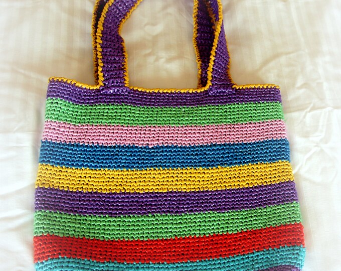 Plarn Toteplastic Yarn Tote Bagcrochet Toterecycle Plarn Etsy