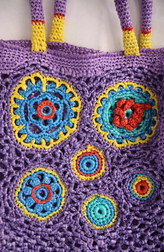 Items similar to Plarn bag,Plastic yarn tote bag,Crochet tote,Recycled