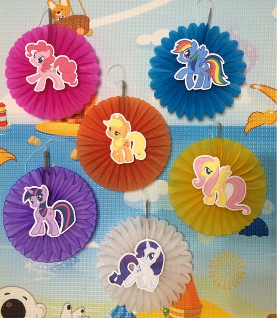 My Little Pony 6 Mini Hanging Fan Decorations Etsy