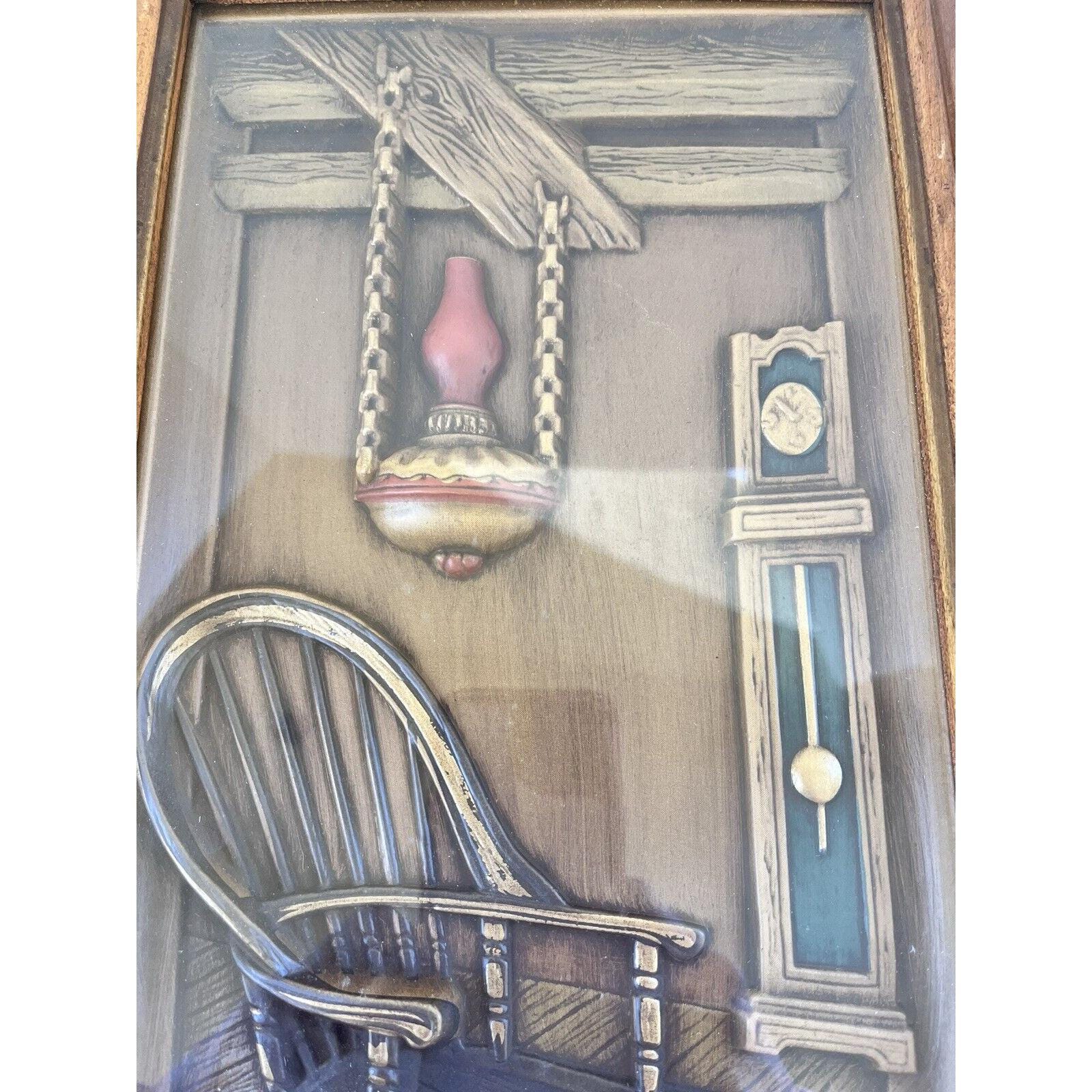 Mid Century Rustic Home Vintage Turner Wall Accessories Framed 3 D Art