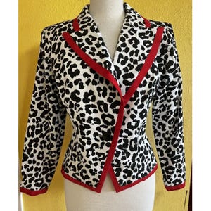 Vintage Lillie Rubin Leopard Animal Print Blazer Jacket size 10 Lined New w Tag