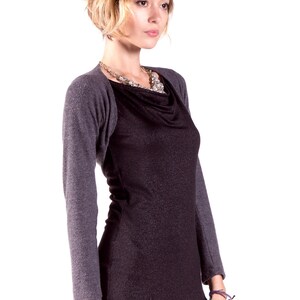 Bolero Shrug / Langarm Shrug / Hochzeit Bolero Shrug / Pullover Shrug / Geschenk für Sie / Urlaubsgeschenk Ideen / Schwarzer Bolero Shrug / USA Made Charcoal