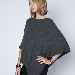 Poncho Shawl / Poncho Long / Gift Ideas for Her / Dressy Poncho / Poncho Wrap / Gift for Her / Poncho Sweater / Black Poncho / Made in USA image 6