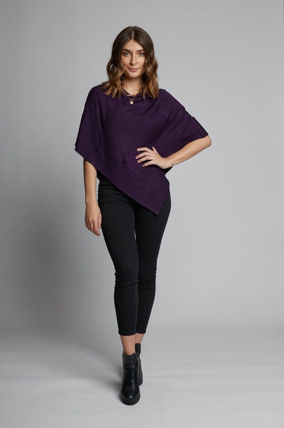 Poncho Sweater Poncho Women Gift Ideas for Her Mother s Day Gift Ideas Poncho Wrap Sweater Poncho Poncho in Plum Made in USA Etsy Canada