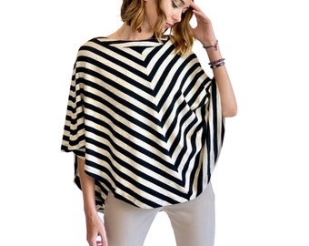 Chal Poncho / Envoltura de Chal / Envoltura de Hombro / Ideas de Regalo para Mamá / Suéter de Chal / Suéter poncho / Kimono Top / Poncho Negro Mujer / Hecho en Estados Unidos