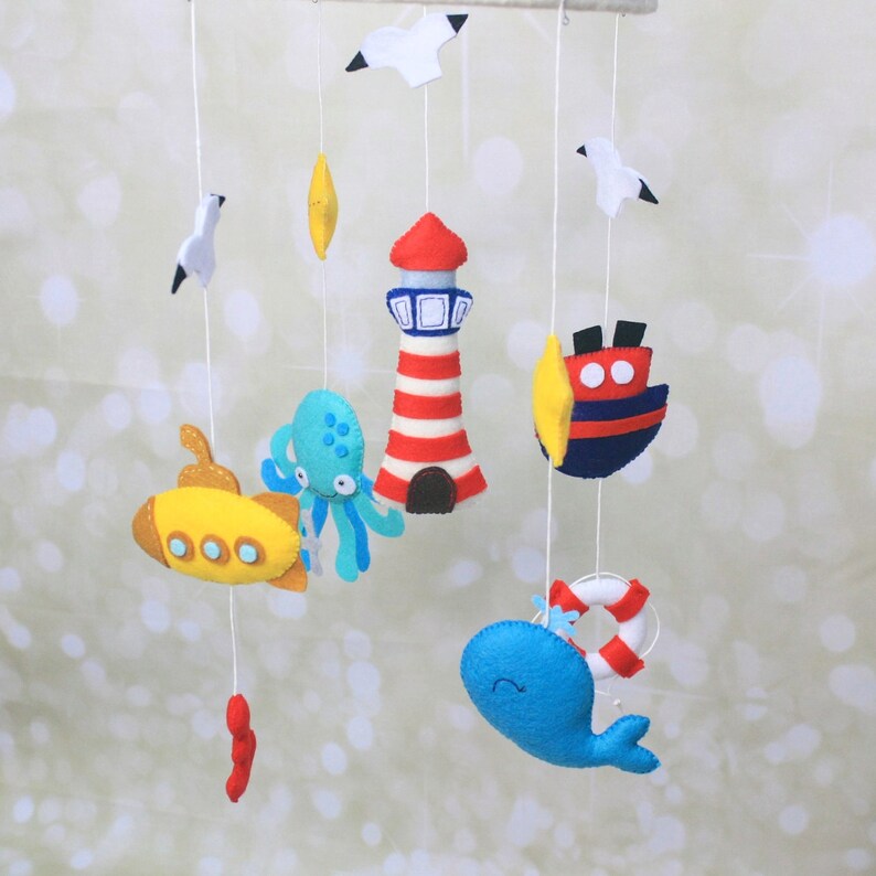 Nautical Mobile Crib Mobile Baby Boy Mobile Sailboat Submarine Etsy