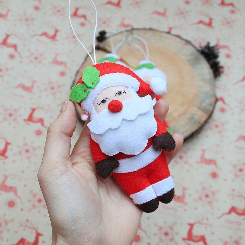 Christmas ornament Santa Claus plush Santa ornament tree Etsy