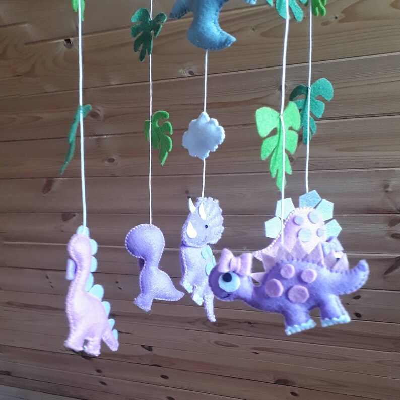 Dinosaur mobile baby girl mobile crib mobile dinosaur Etsy