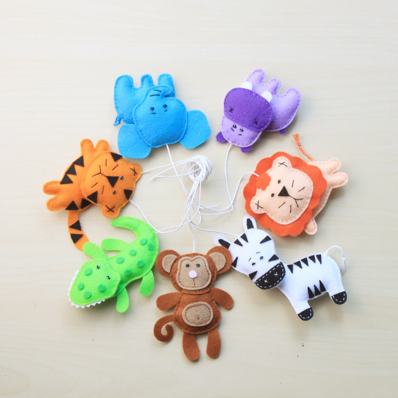 Felt jungle animals plushies African Animals magnet stuffed | Etsy
